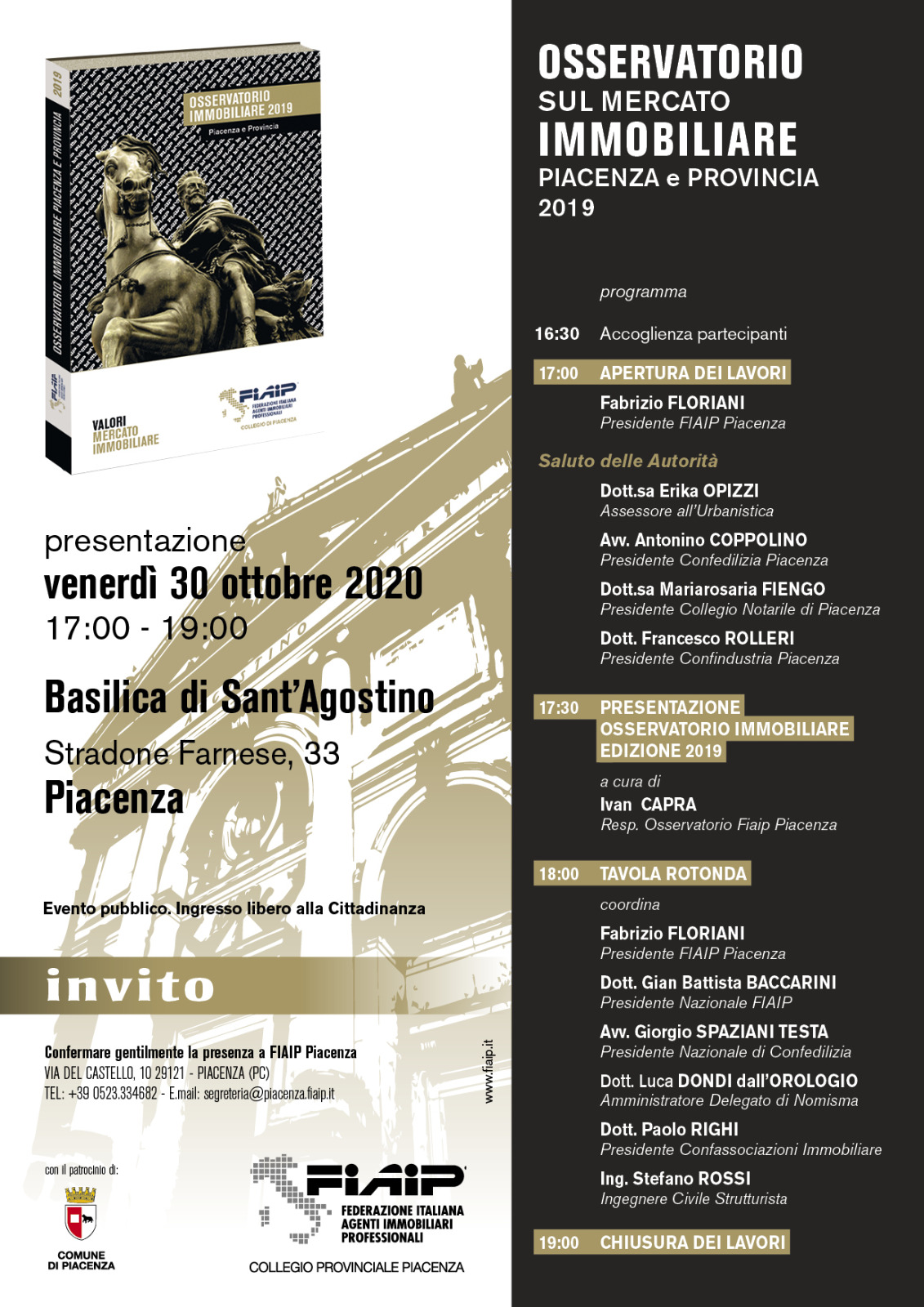 Al momento stai visualizzando PIACENZA – 30/10/2020 | Presentazione Osservatorio Immobiliare 2019