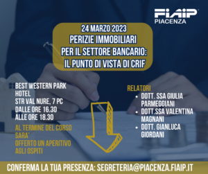 Scopri di più sull'articolo PIACENZA – 24/06/2023 | Perizie immobiliari per il settore bancario: il punto di vista di Crif